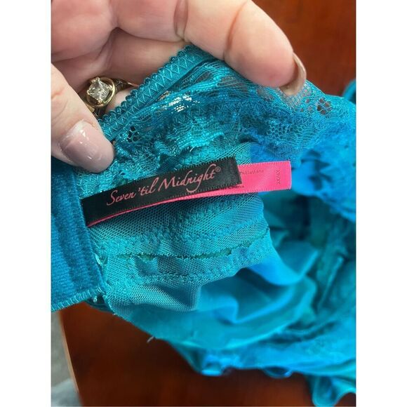 Seven ‘Til Midnight Teal Green Mesh & Lace Halter Neck Babydoll Sz 3X/4X Sz 20 E - Picture 5 of 6